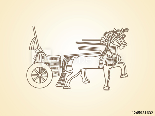 500x375 Ancient Horse Carriage Vector Illustration