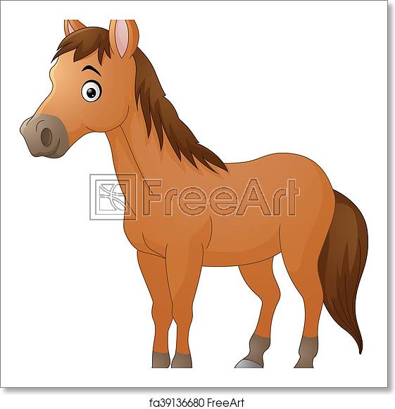 561x581 Free Art Print Of Cute Horse Cartoon Vector Of Illustration Cute