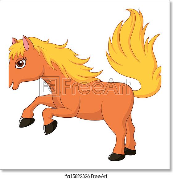 561x581 Free Art Print Of Cute Pony Horse Cartoon Vector Illustration