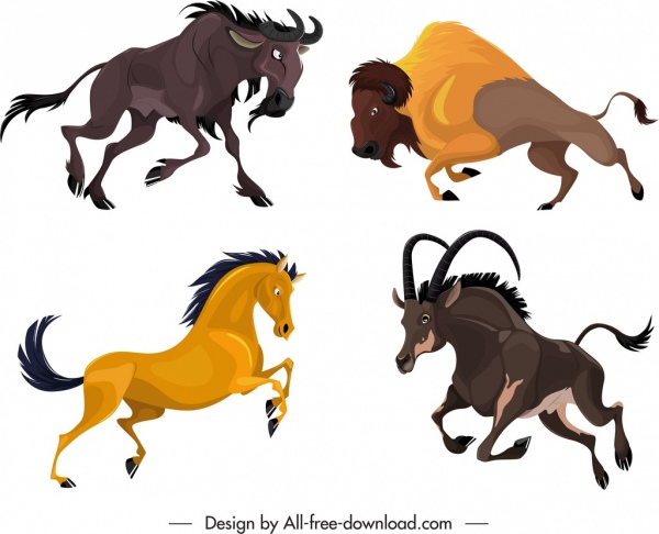 600x486 Graminivore Species Icons Antelope Bull Horse Cartoon Sketch Free