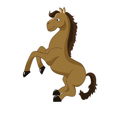 416x416 Jumping Horse Cartoon Vector Premium Clipart