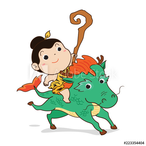 500x500 Little Boy Riding The Horse Cartoon Vector