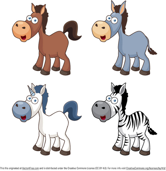 581x600 Vector Cartoon Horse Icons Free Vector In Adobe Illustrator
