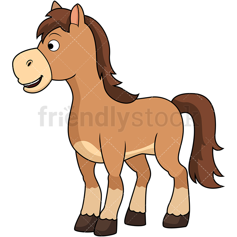 800x800 Cute Horse Cartoon Vector Clipart