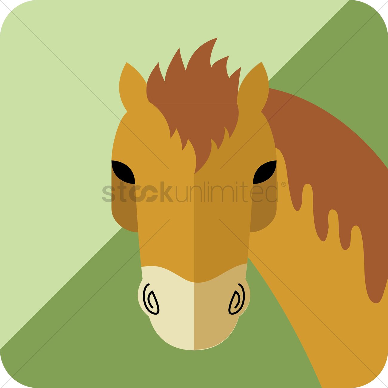 1300x1300 Horse Face Vector Image