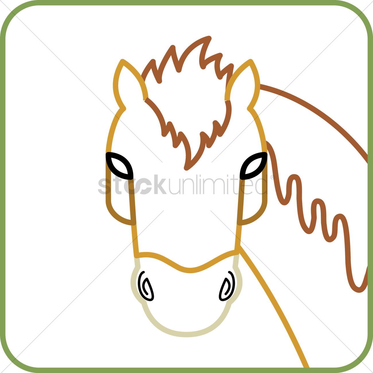 1300x1300 Horse Face Vector Image