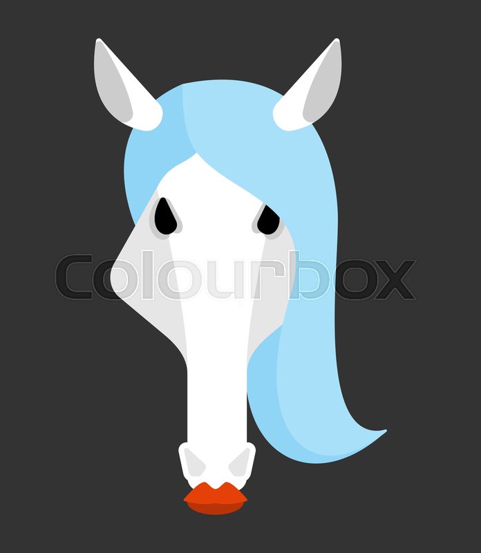696x800 Horse White Head Isolated Equine Face Stock Vector Colourbox
