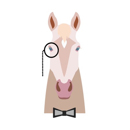 450x450 Vector Flat Horse Hipster Head Isolated Isabella Color Horse Face