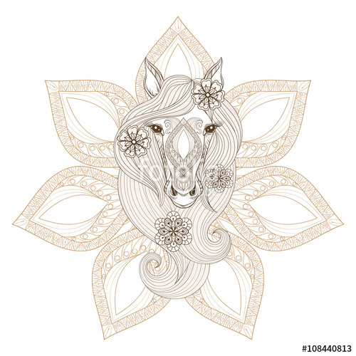 500x500 Vector Horse Coloring