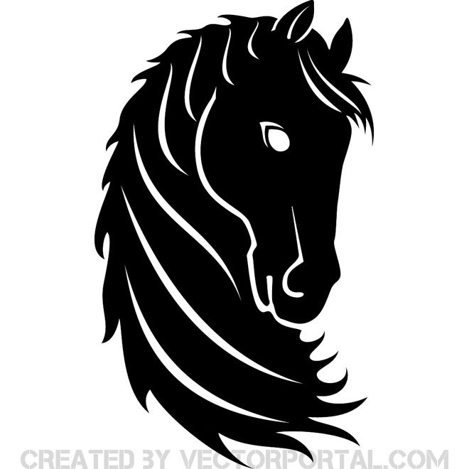 660x660 Black Horse Head Free Vector