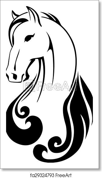 335x580 Free Art Print Of Vector Silhouette Of A Horse Head Horse Head