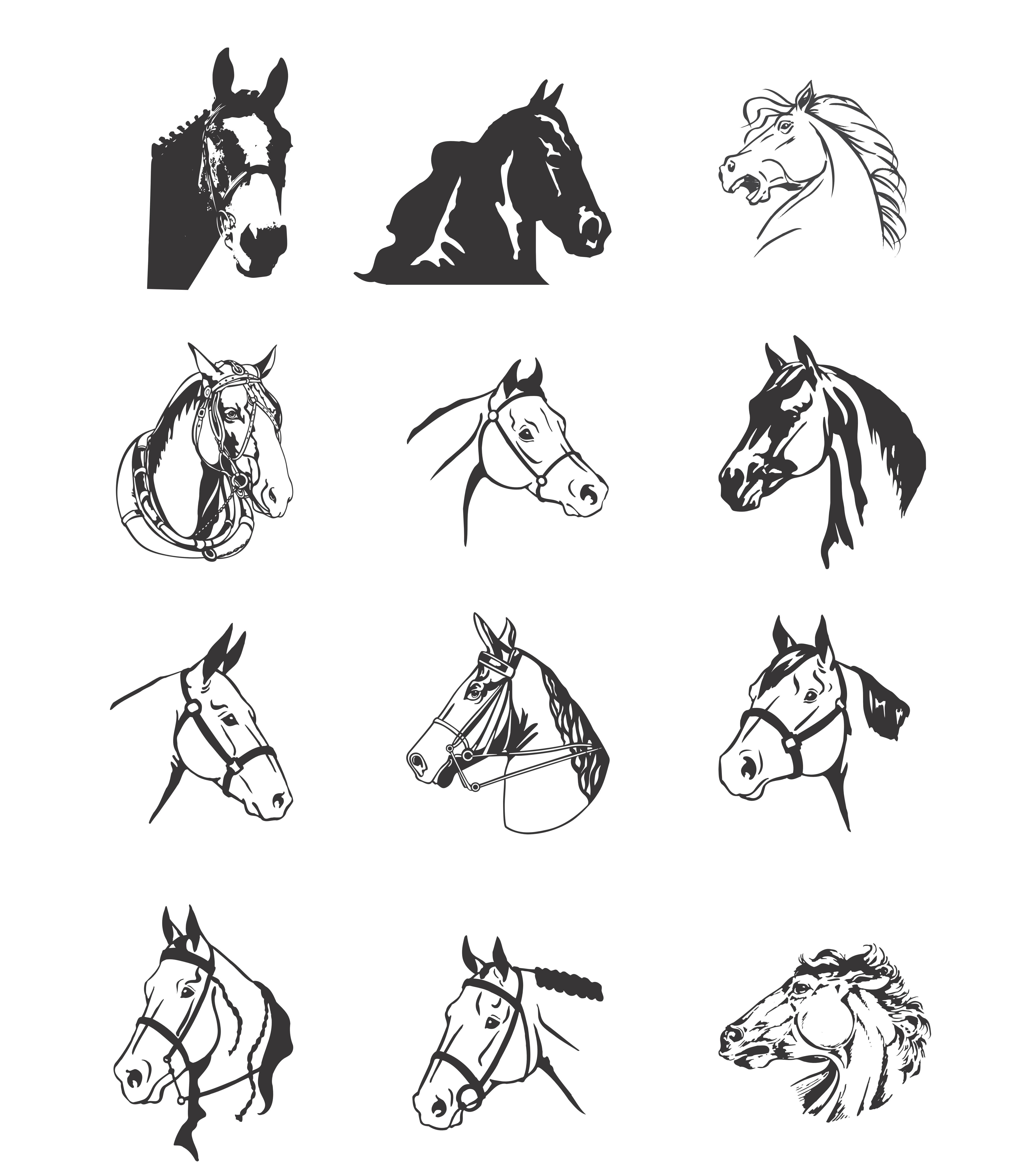 5267x6095 Horse Head Silhouette Vector Free Download, Logo, Icons