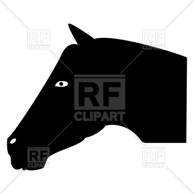 400x400 Horse Head Black Color Icon Vector Image Of Silhouettes, Outlines