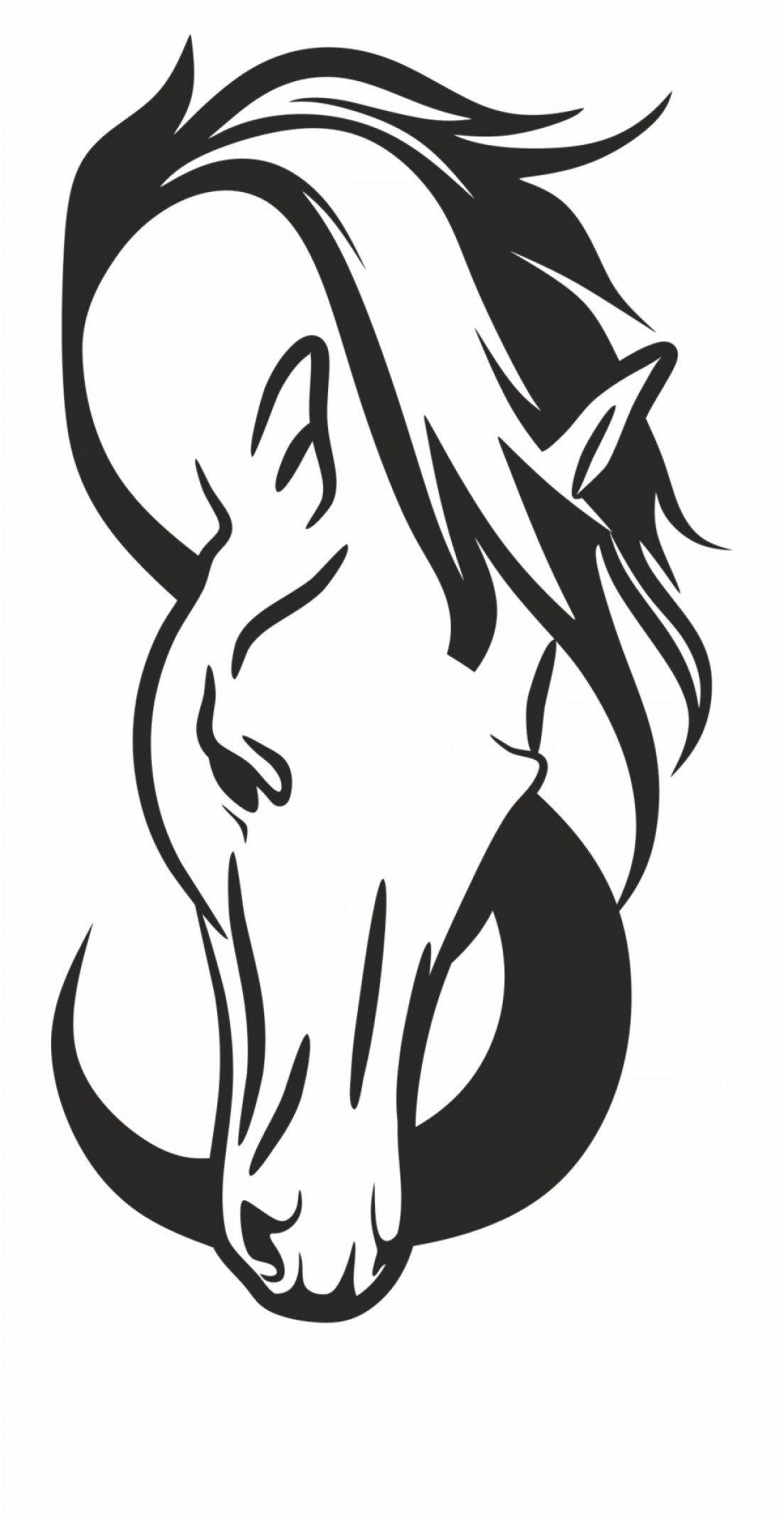 Horse Head Silhouette Vector at Vectorified.com | Collection of Horse ...