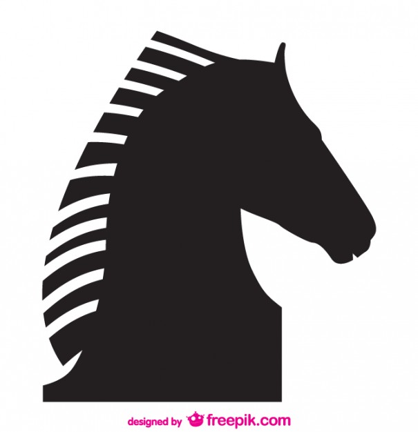 605x626 Black Horse Head Silhouette Vector Free Download