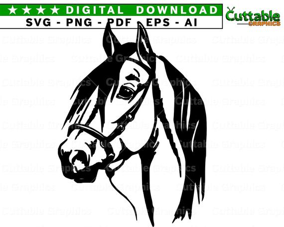 570x456 Horse Head Dxf Vector Etsy