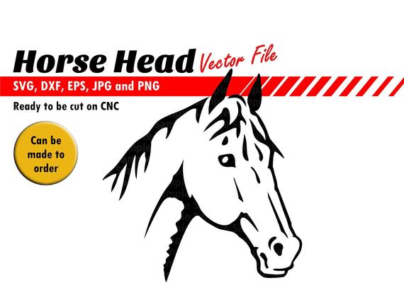 570x427 Horse Head Dxf And Png Vector Cnc Cutting Etsy