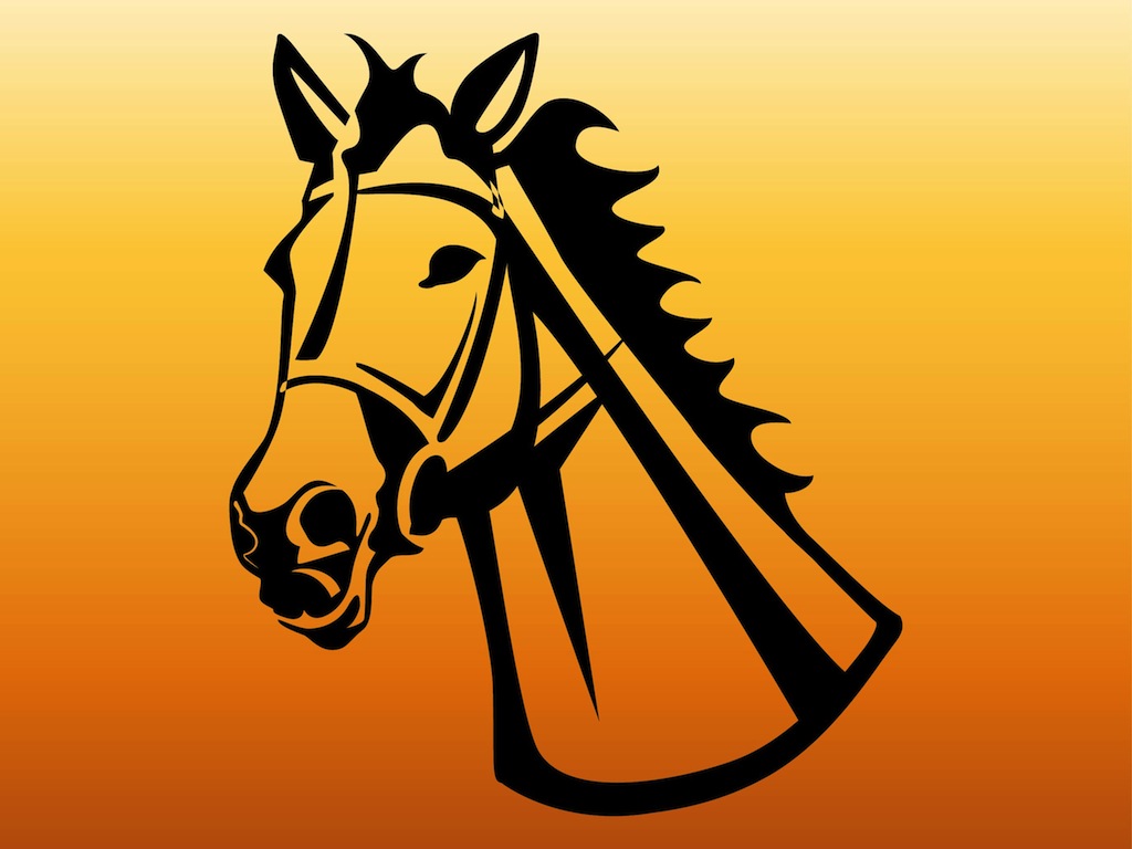 1024x768 Horse Head Vector Art Graphics