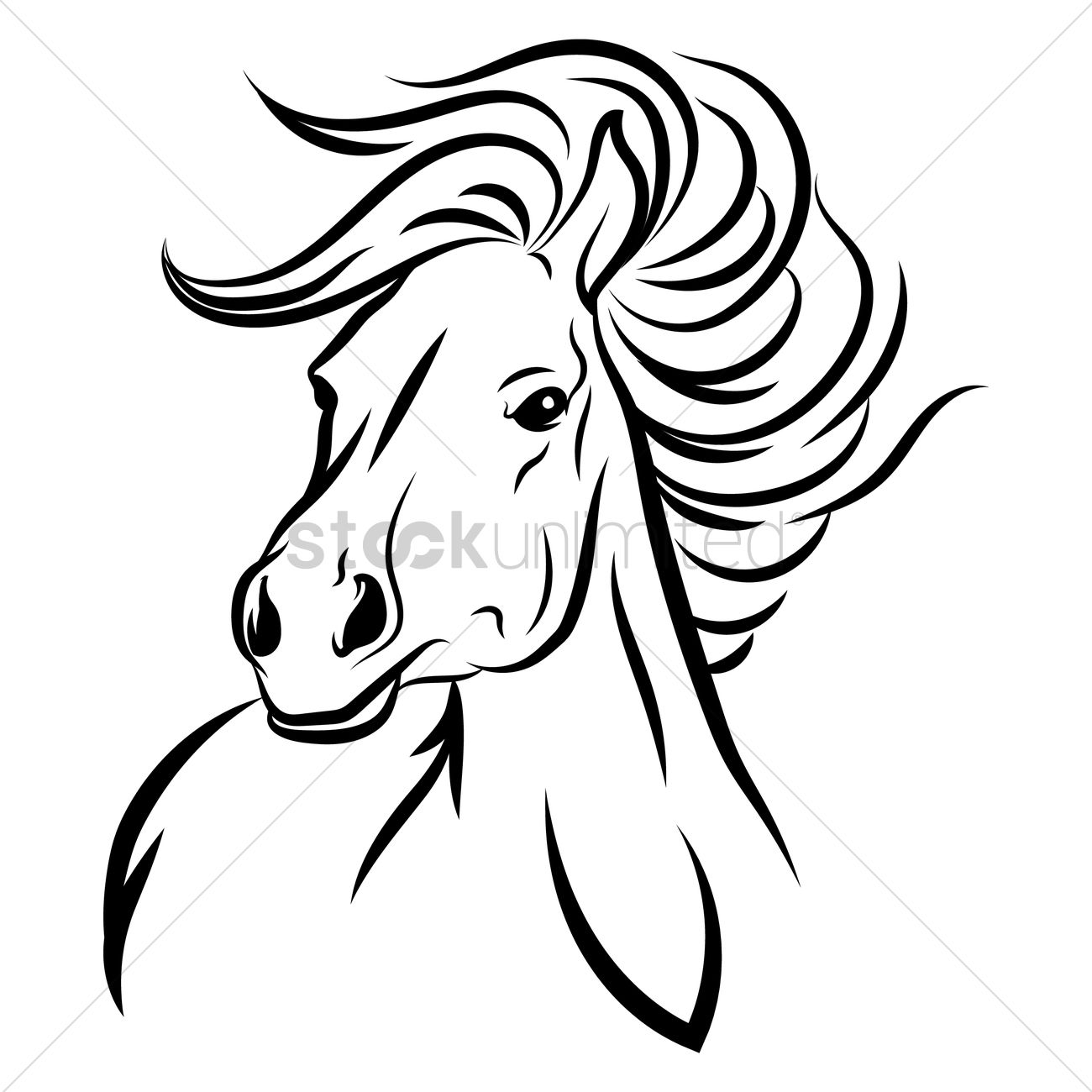 1300x1300 Horse Head Vector Image