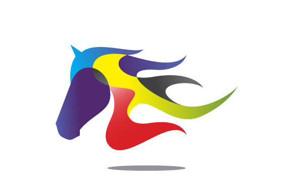 580x386 Colorful Horse Head Vector Illustration Graphic