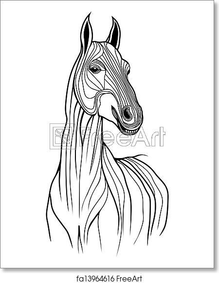 450x580 Free Art Print Of Horse Head Vector Animal Illustrati Horse Head