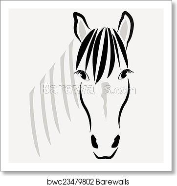 362x382 Horse Head Portrait Logo Vector, Art Print Barewalls Posters