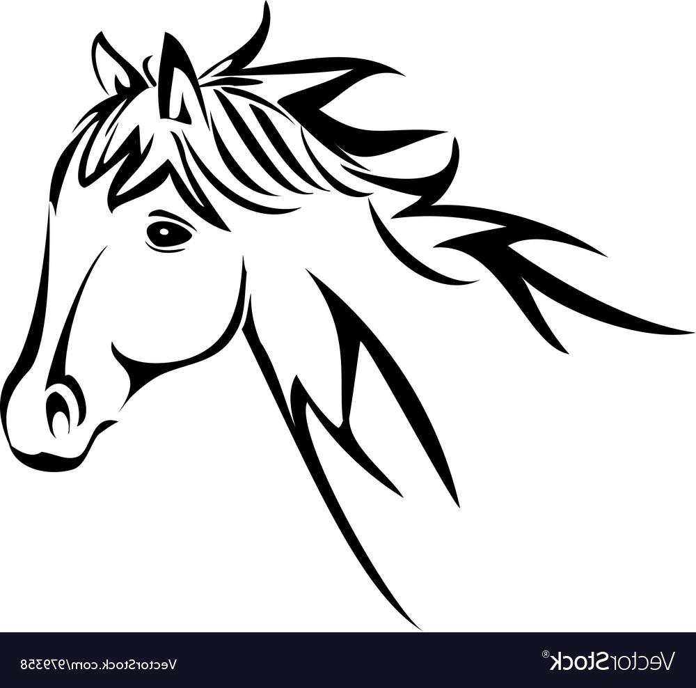 1000x988 Unique Horse Head Silhouette Tattoo Design Free Vector Art