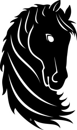 253x425 Horse Head Free Vector Art Horse Drawings Horse Silhouette