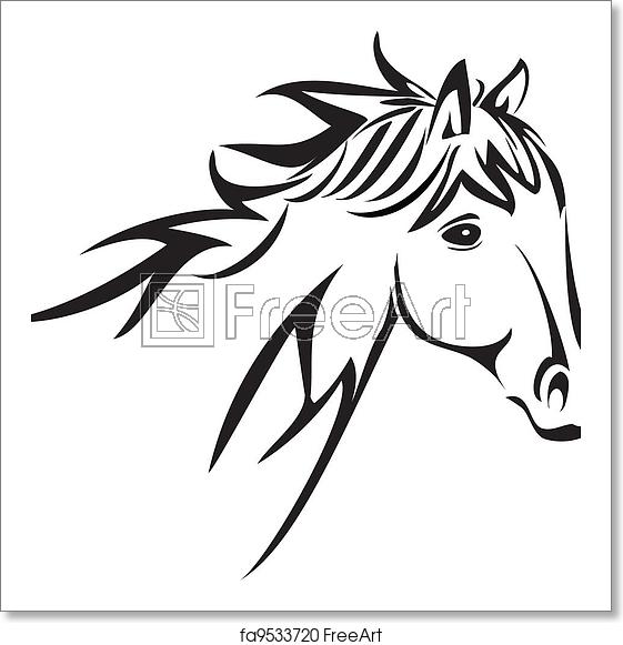 561x581 Free Art Print Of Horse Head Logo Vector Freeart