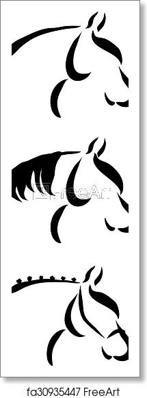 215x581 Free Art Print Of Stylized Horse Head Vector Logos Stylized Horse