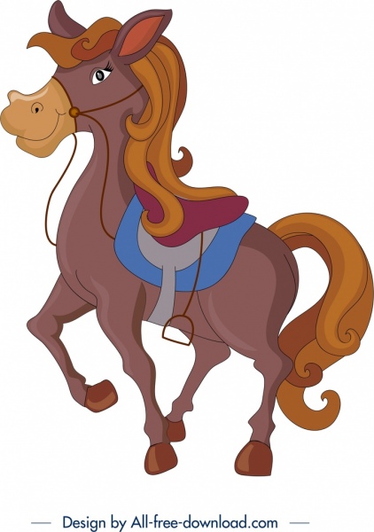422x600 Horse Icon Colored Cartoon Character Design Free Vector In Adobe