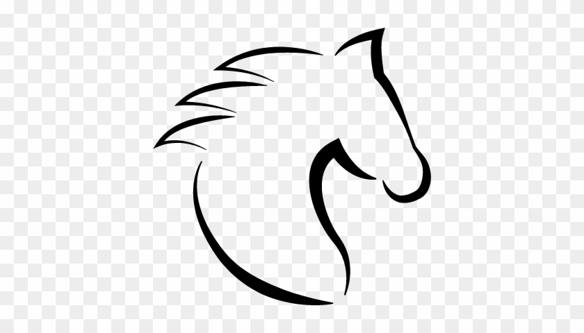 840x480 Horse Head With Hair Outline From Side View Vector