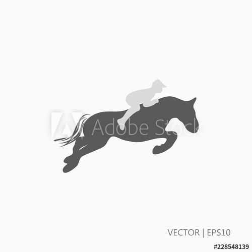 Rider On A Horse Jockey Vector Illustration 500x500 Rider On A Horse Jockey Vector Illustration