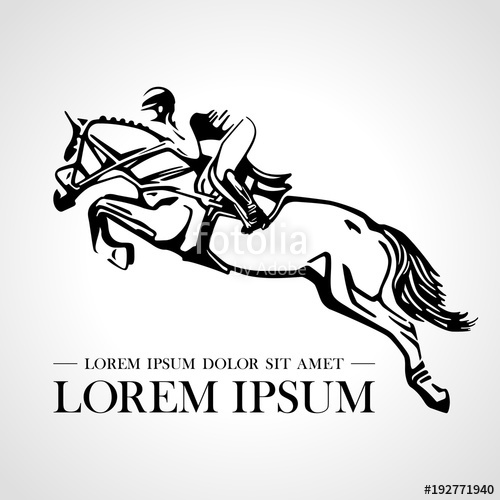 Silhouette Of Racing Horse With Jockey Logo Design Icons 500x500 Silhouette Of Racing Horse With Jockey Logo Design Icons