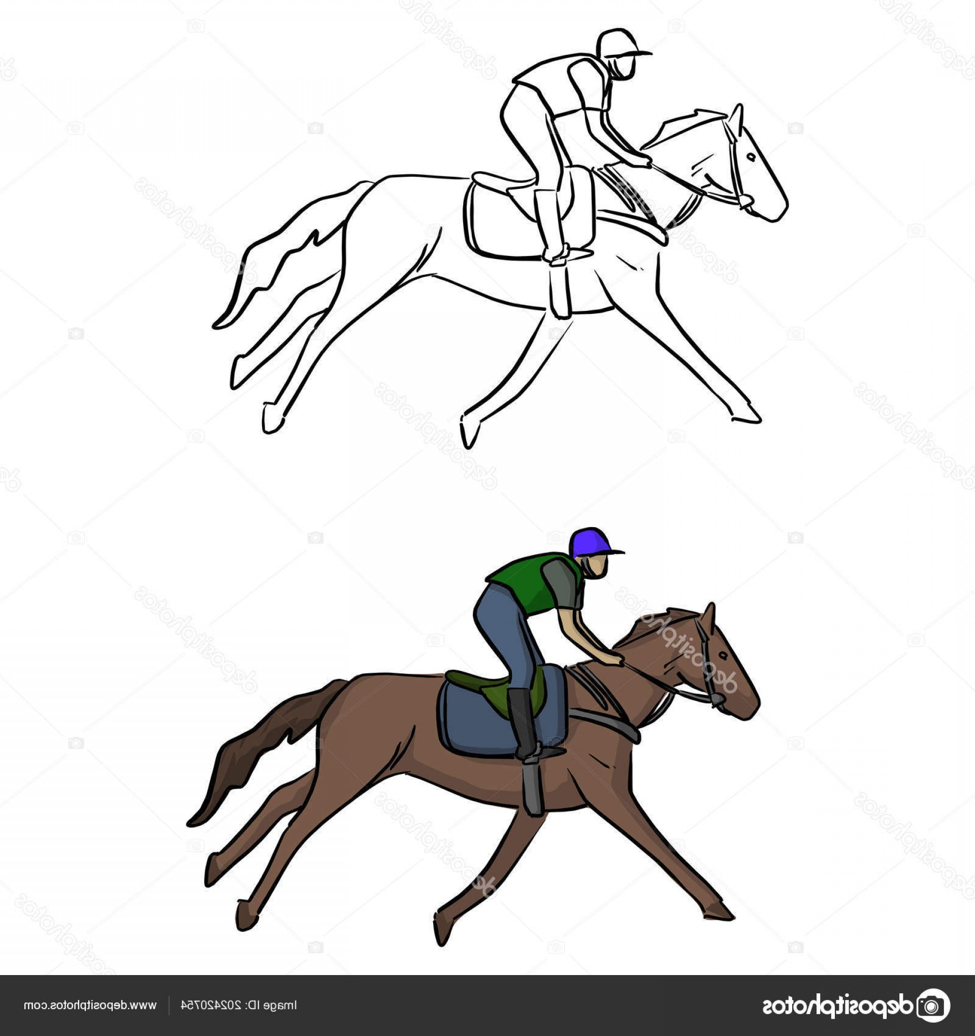 Stock Illustration Jockey Horse Vector Illustration Sketch 1920x2040 Stock Illustration Jockey Horse Vector Illustration Sketch