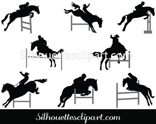 500x400 Horses Jumping A Hurdle Vector Graphics Download Silhouettes Vector