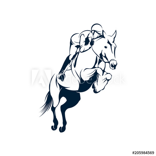 500x500 Jockey Logo Designs Vector, Jumping Horse Logo Template, Horse