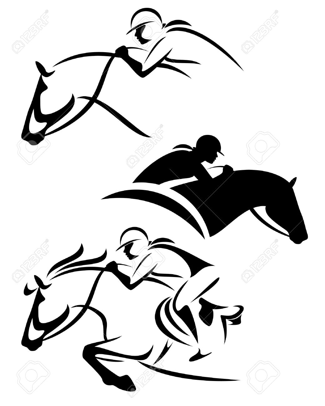 1040x1300 Collection Of 'horse And Rider Jumping Silhouette' Download More