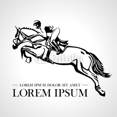 400x400 Silhouette Of Racing Horse With Jockey Logo Design Icons