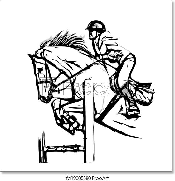 561x581 Free Art Print Of Show Jumping Vector Illustration Horse