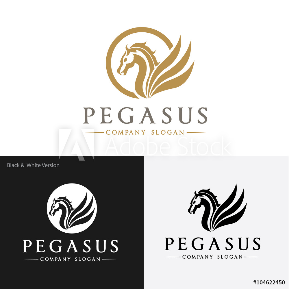 Fotografie, Obraz Pegasus Logo,animal Logo,horse Logo,vector Logo 1000x1000 Fotografie, Obraz Pegasus Logo,animal Logo,horse Logo,vector Logo