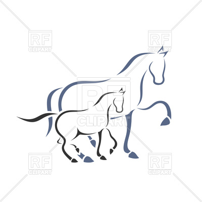 Horse And Foal Outline Vector Image Of Plants And Animals 400x400 Horse And Foal Outline Vector Image Of Plants And Animals