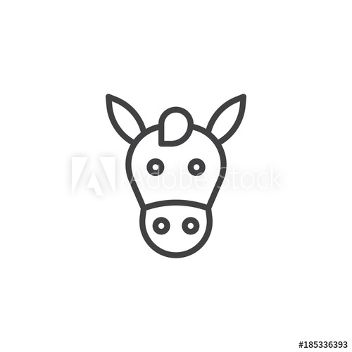 Horse Head Line Icon, Outline Vector Sign, Linear Style Pictogram 500x500 Horse Head Line Icon, Outline Vector Sign, Linear Style Pictogram