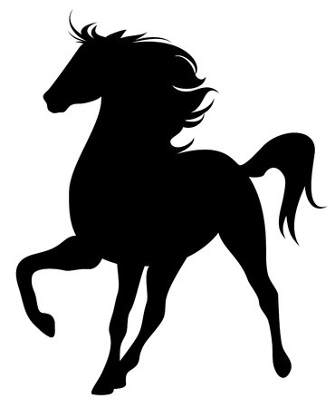 Purebred Stallion Fine Vector Silhouette 370x450 Purebred Stallion Fine Vector Silhouette
