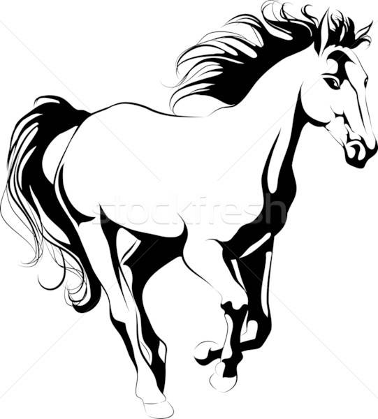 Running Horse Outline Vector Illustration Julia Smirnova 541x600 Running Horse Outline Vector Illustration Julia Smirnova
