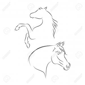 Vector Silhouette Arabian Horse Growing Mane Background Horseshoe 300x300 Vector Silhouette Arabian Horse Growing Mane Background Horseshoe