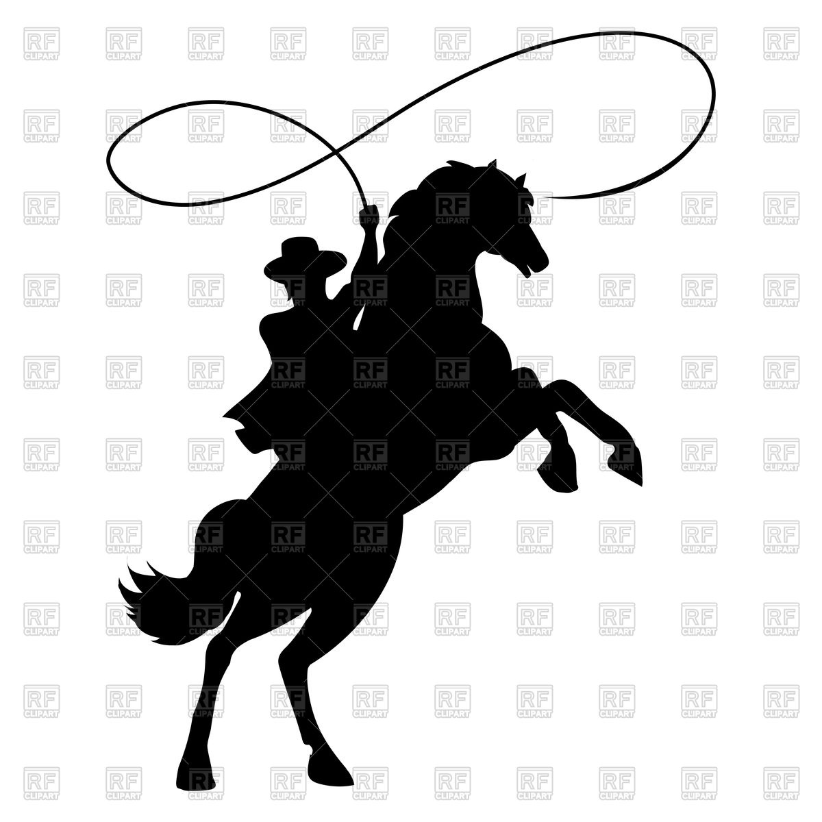 Cowboy Silhouette With Rope Lasso On Horse Vector Image 1200x1200 Cowboy Silhouette With Rope Lasso On Horse Vector Image
