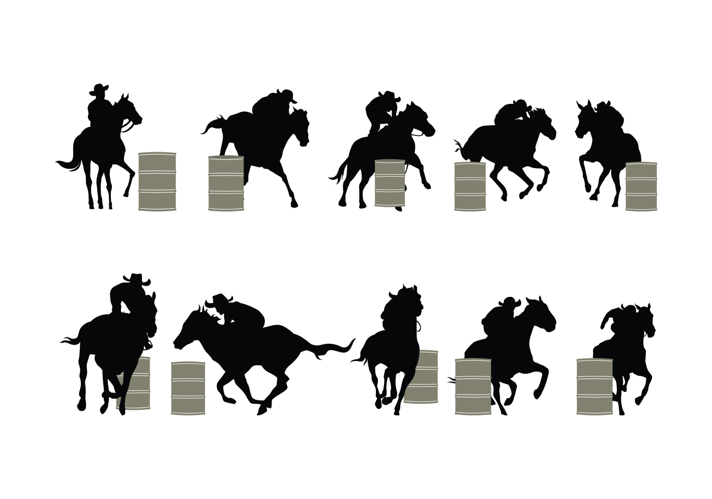 Barrel Racing Free Vector Art 1400x980 Barrel Racing Free Vector Art