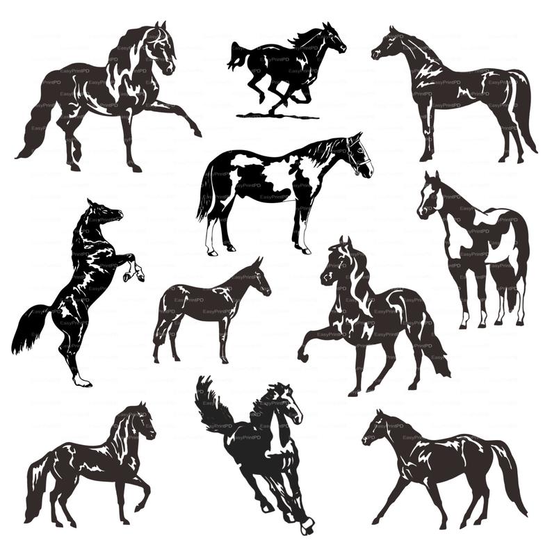 Horses Silhouette Dxf Png Vector Digital Etsy 794x794 Horses Silhouette Dxf Png Vector Digital Etsy