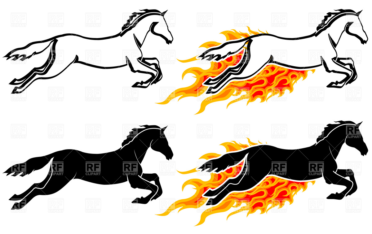 Running Horse Silhouette In Flame Vector Image Of Plants 1200x756 Running Horse Silhouette In Flame Vector Image Of Plants